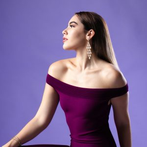 Glamorous Night Combo (Gown + Diamond Earrings + Bag)